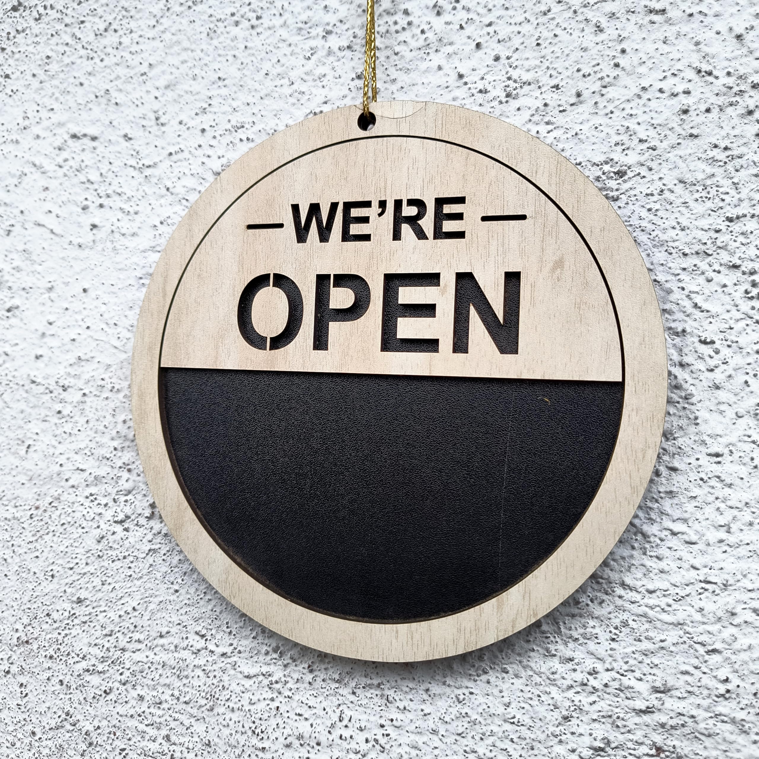 TULAY We're Open/Closed Wooden Sign with Time Chalkboard, Welcome